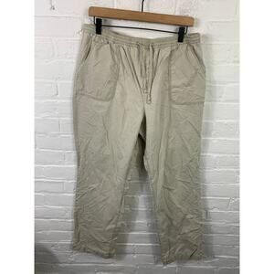 L.L. Bean Men's Classic Fit Drawstring Straight Leg Canvas Pants Gray Size 14